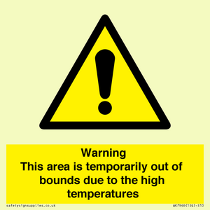 Warning This area is temporarily out of bounds due to the high temperatures